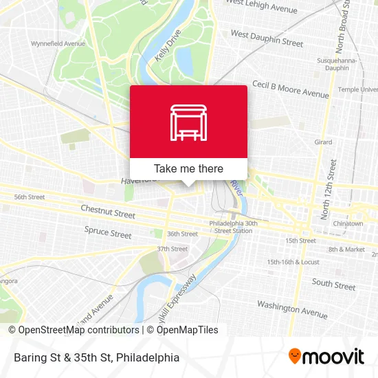 Baring St & 35th St map