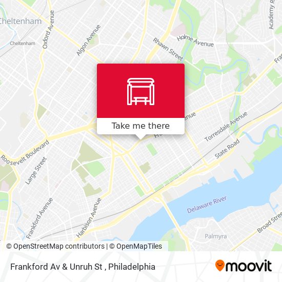 Frankford Av & Unruh St map
