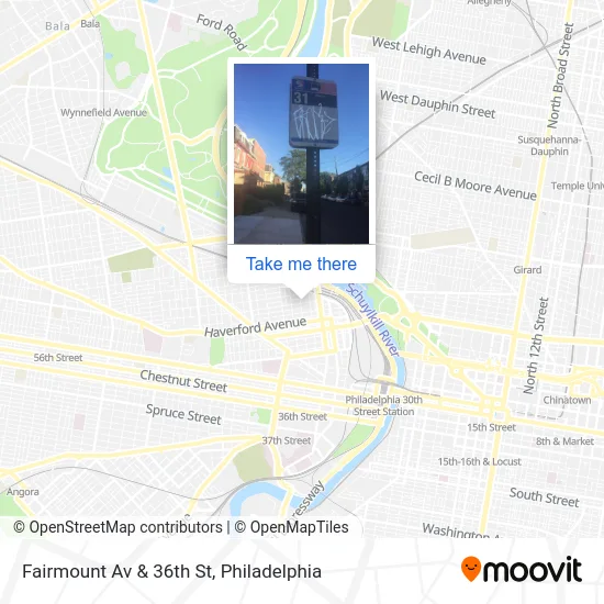 Fairmount Av & 36th St map