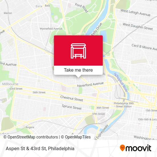 Aspen St & 43rd St map