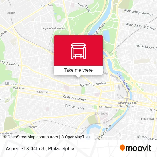 Aspen St & 44th St map