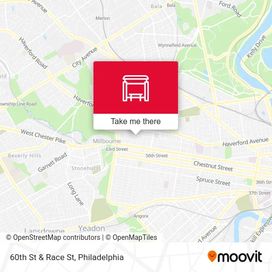 60th St & Race St map