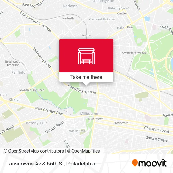 Lansdowne Av & 66th St map