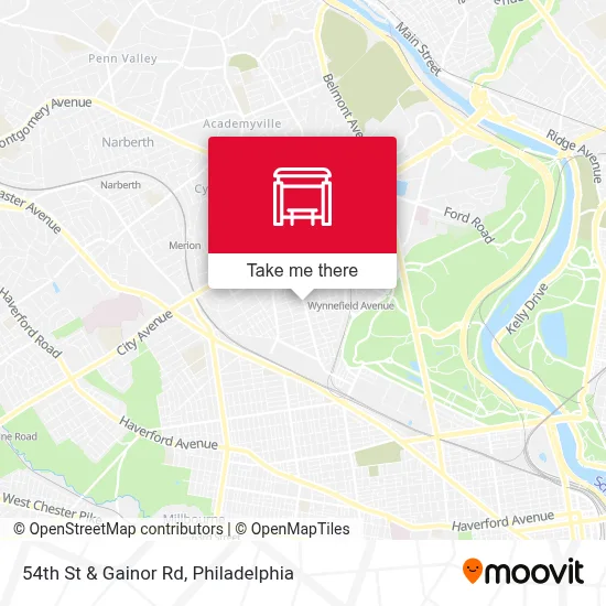 54th St & Gainor Rd map