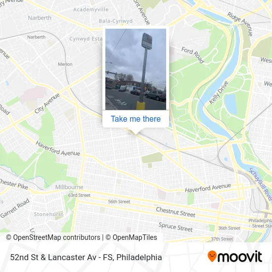 52nd St & Lancaster Av - FS map