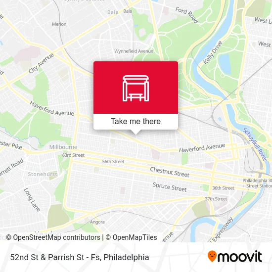 52nd St & Parrish St - Fs map