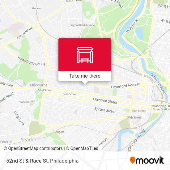 52nd St & Race St map