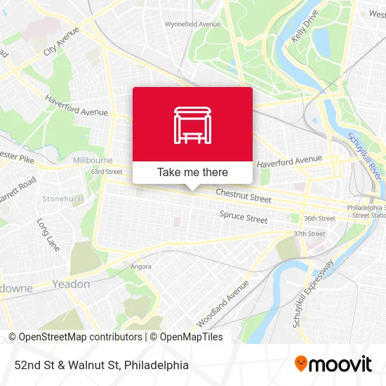 52nd St & Walnut St map