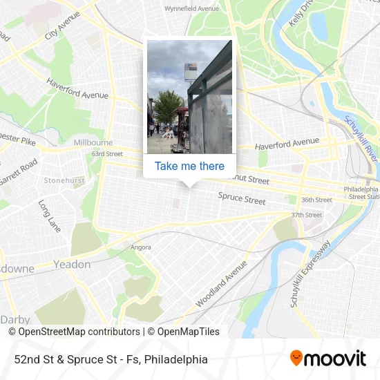 52nd St & Spruce St - Fs map