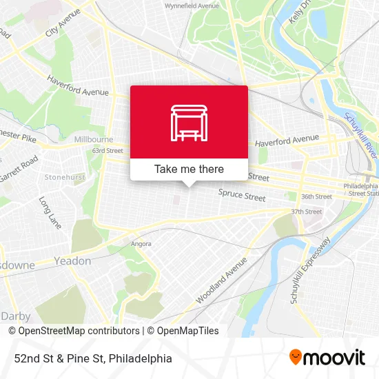 52nd St & Pine St map