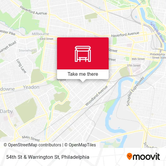 54th St & Warrington St map