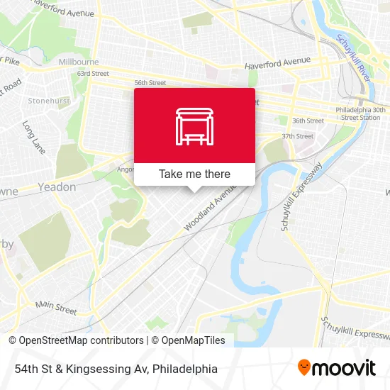 54th St & Kingsessing Av map