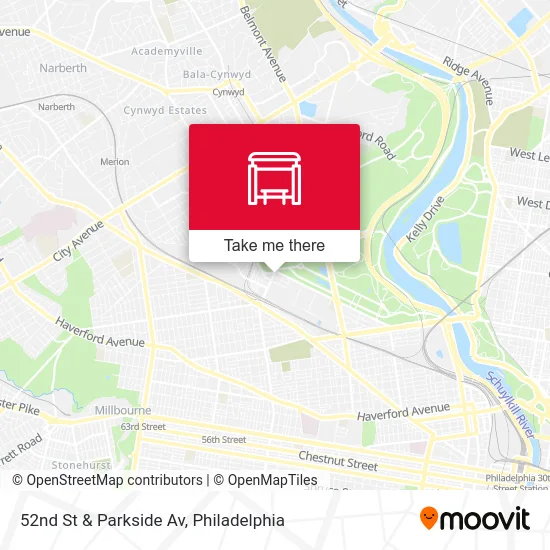52nd St & Parkside Av map