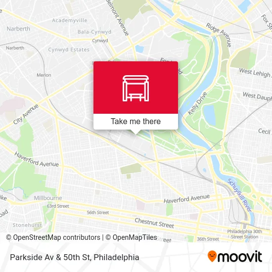 Parkside Av & 50th St map