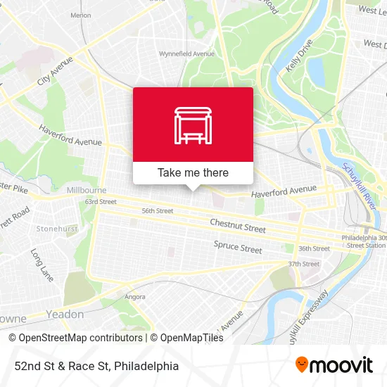52nd St & Race St map