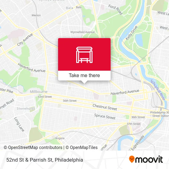 52nd St & Parrish St map