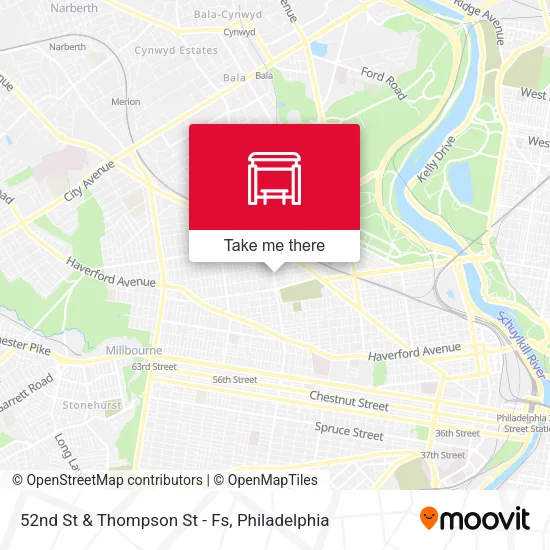 Mapa de 52nd St & Thompson St - Fs
