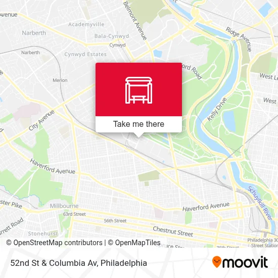 52nd St & Columbia Av map