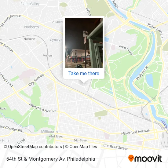 54th St & Montgomery Av map