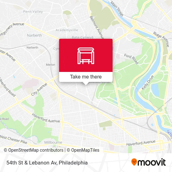 54th St & Lebanon Av map