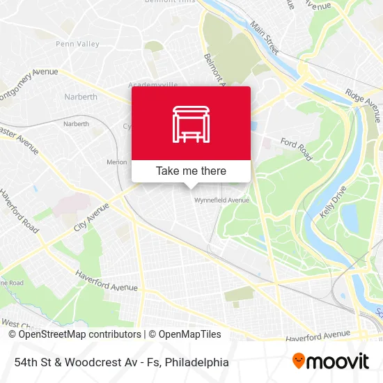 54th St & Woodcrest Av - Fs map