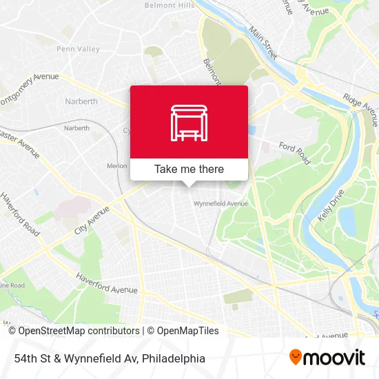 54th St & Wynnefield Av map