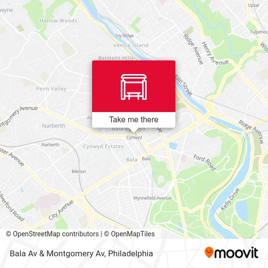 Bala Av & Montgomery Av map