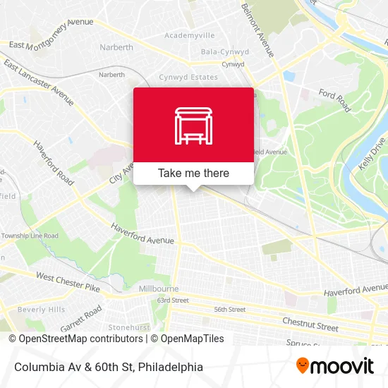 Columbia Av & 60th St map