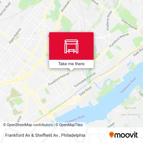 Frankford Av & Sheffield Av map