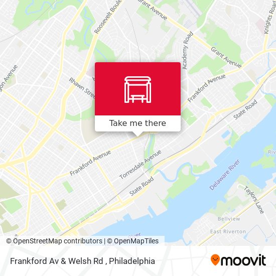 Frankford Av & Welsh Rd map