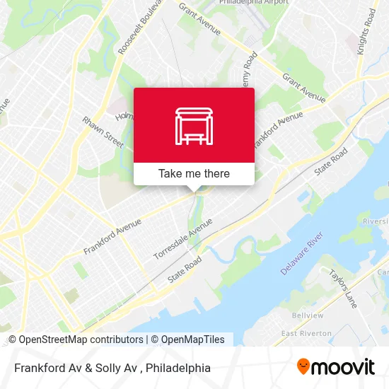 Frankford Av & Solly Av map