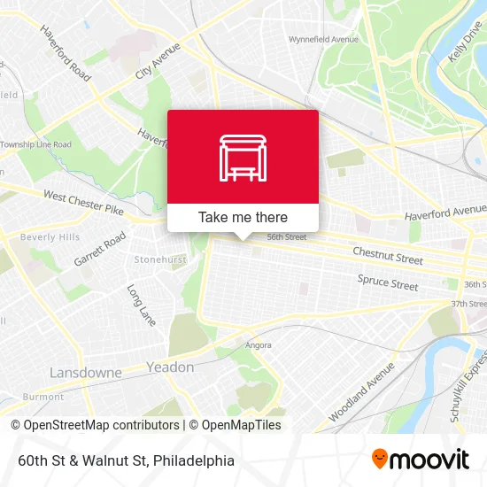 60th St & Walnut St map