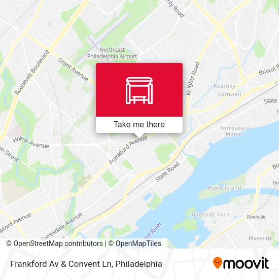 Frankford Av & Convent Ln map