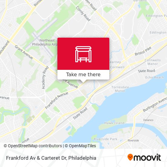 Frankford Av & Carteret Dr map