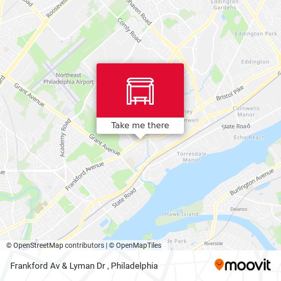 Frankford Av & Lyman Dr map