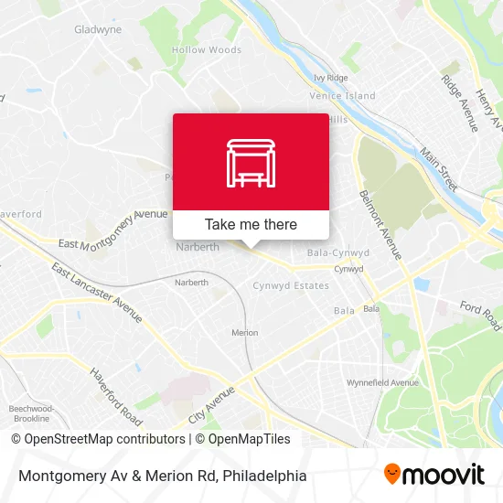 Montgomery Av & Merion Rd map