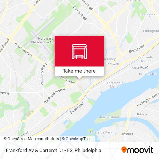 Frankford Av & Carteret Dr - FS map