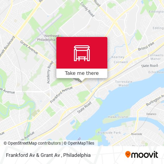 Frankford Av & Grant Av map