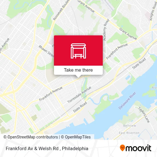 Frankford Av & Welsh Rd map