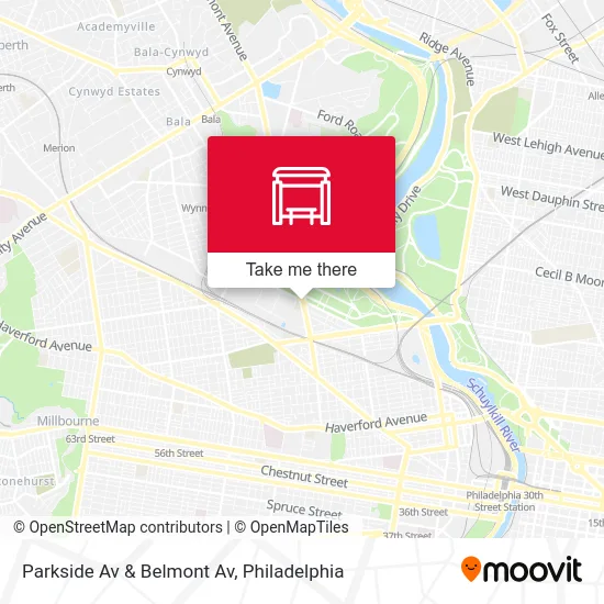 Parkside Av & Belmont Av map