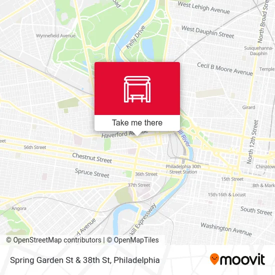 Spring Garden St & 38th St map