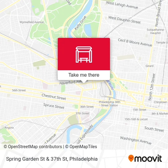 Spring Garden St & 37th St map