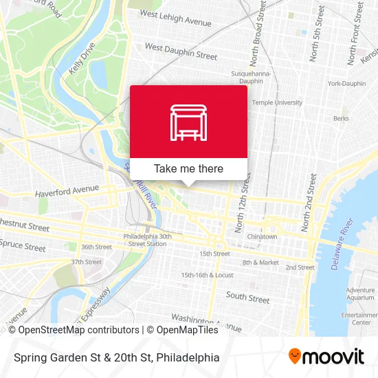 Spring Garden St & 20th St map