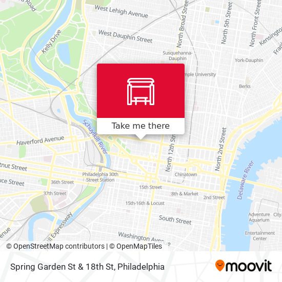 Spring Garden St & 18th St map