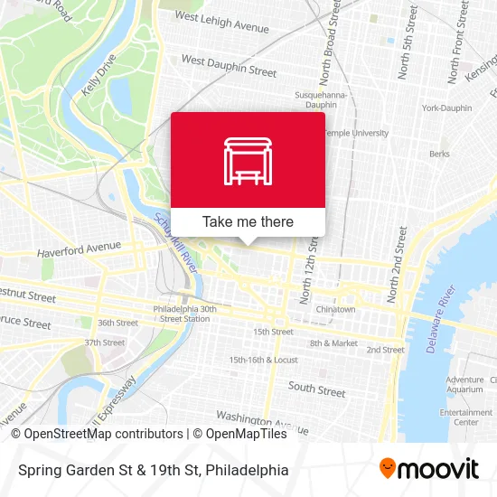 Spring Garden St & 19th St map