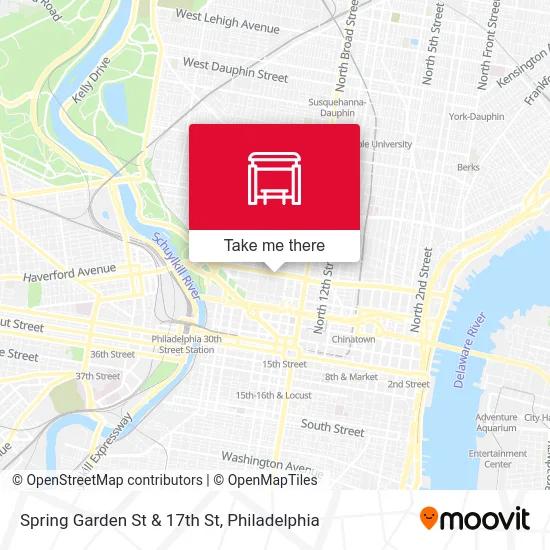 Spring Garden St & 17th St map