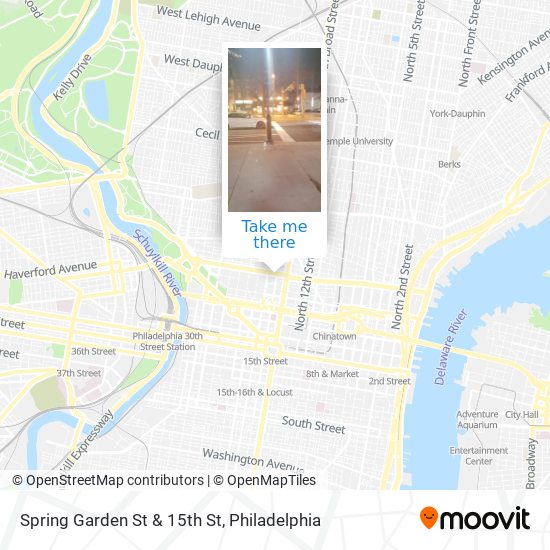 Spring Garden St & 15th St map