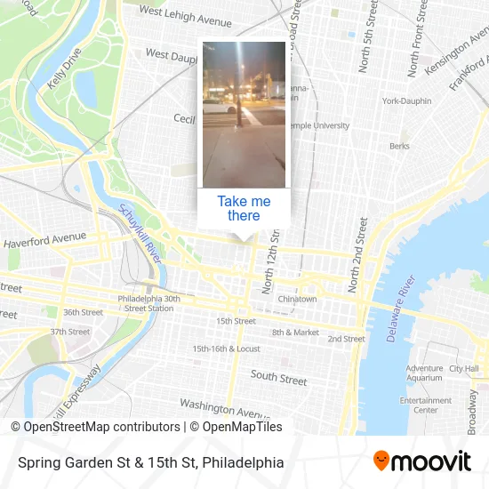 Spring Garden St & 15th St map