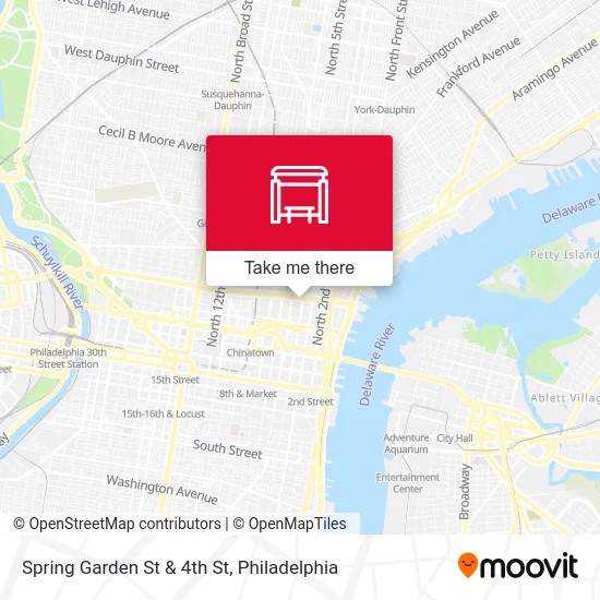 Spring Garden St & 4th St map