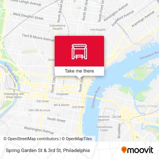 Spring Garden St & 3rd St map
